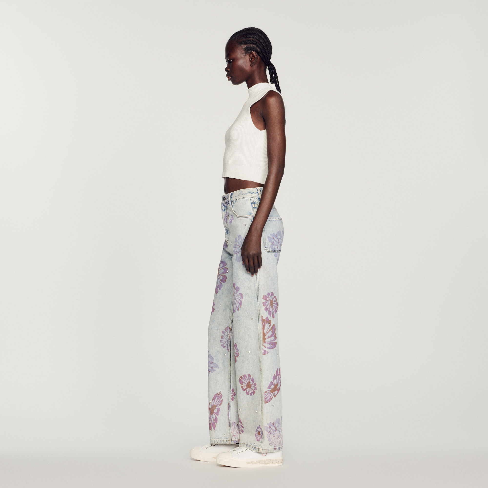 Jean motifs fleurs