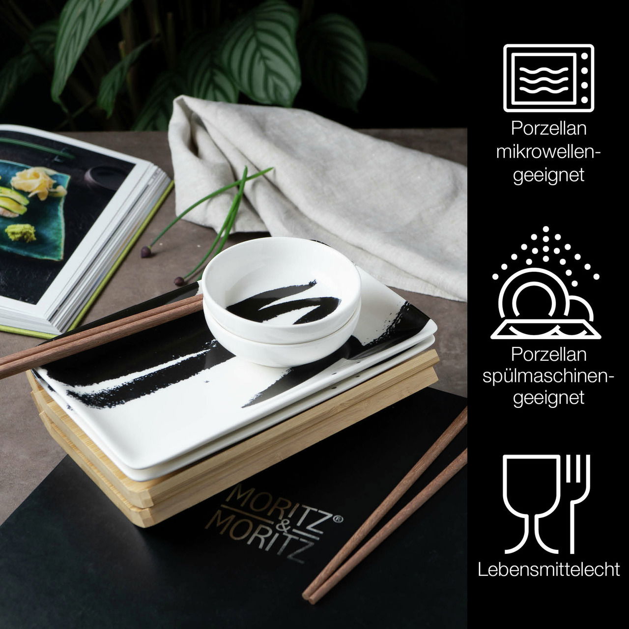 Moritz & Moritz Sushi Set 10tlg. Pinselstrich