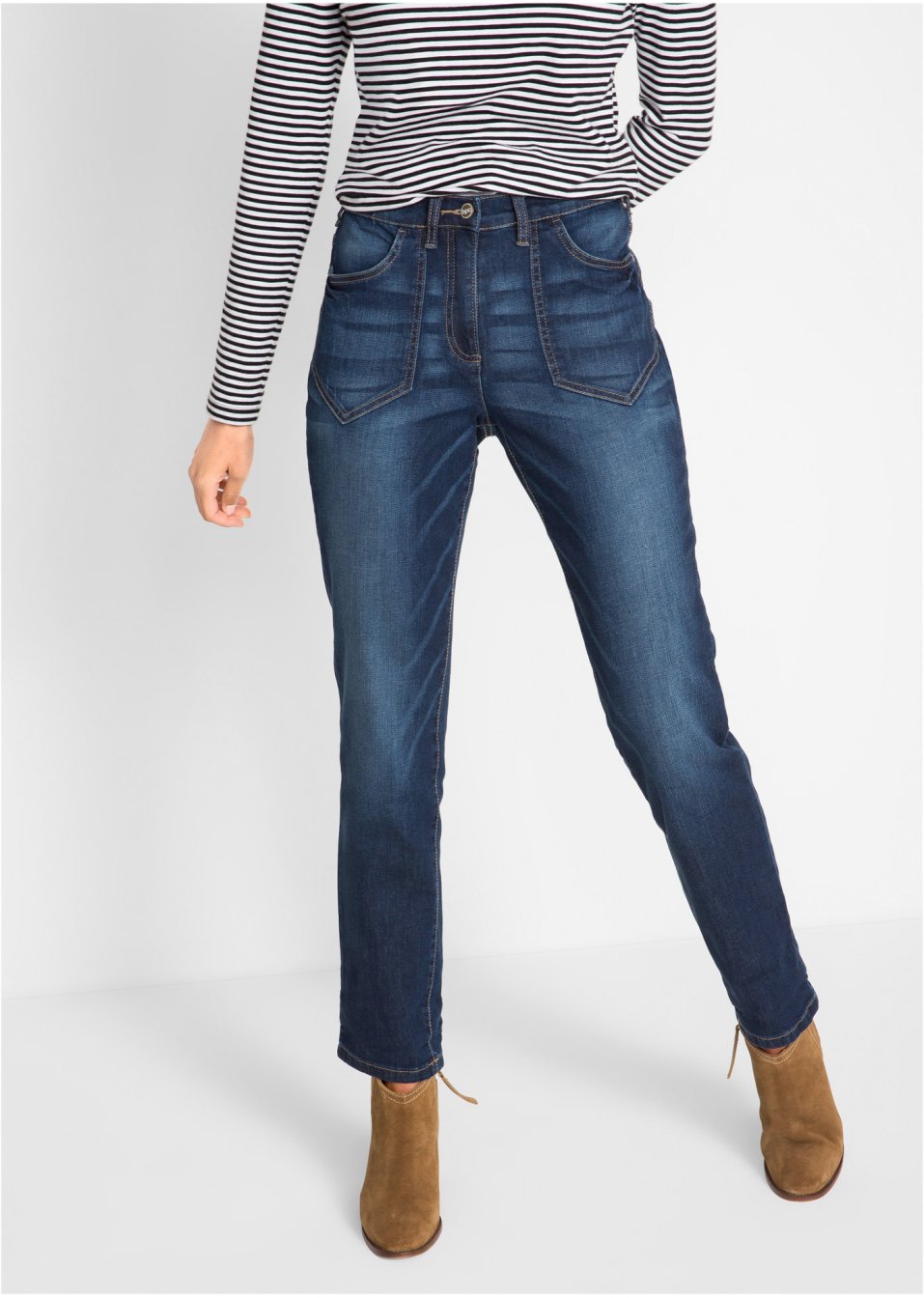 Jean extensible taille haute avec taille confortable