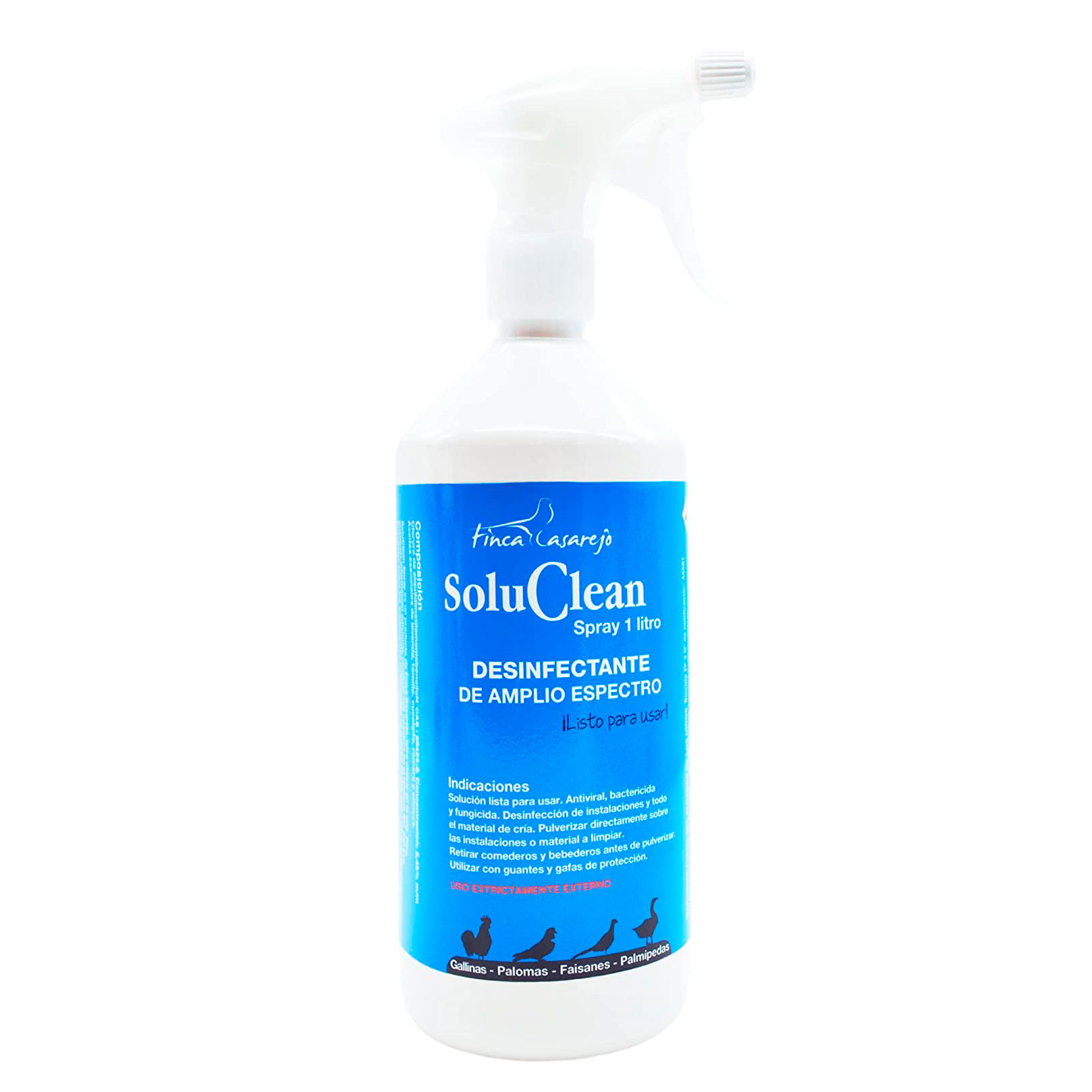 Finca Casarejo Soluclean, um spray natural desinfetante para instalações de animais, é utilizado para desinfetar instalações para animais.