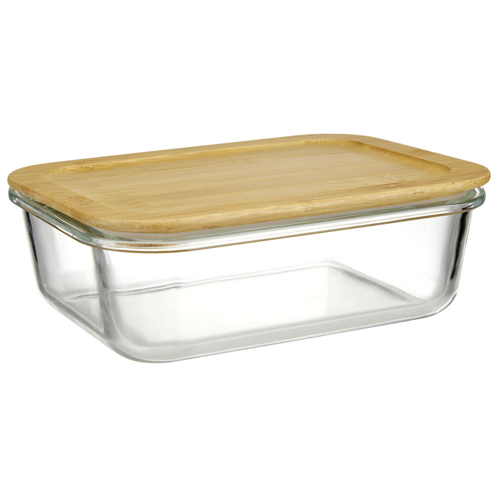 Boîte alimentaire en verre couvercle bambou 1,5L