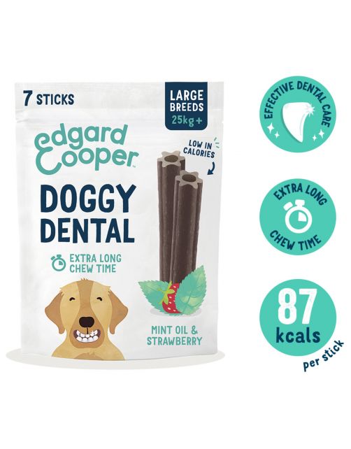 Edgard&Cooper Doggy Dental Aardbei&Munt - Hondensnacks