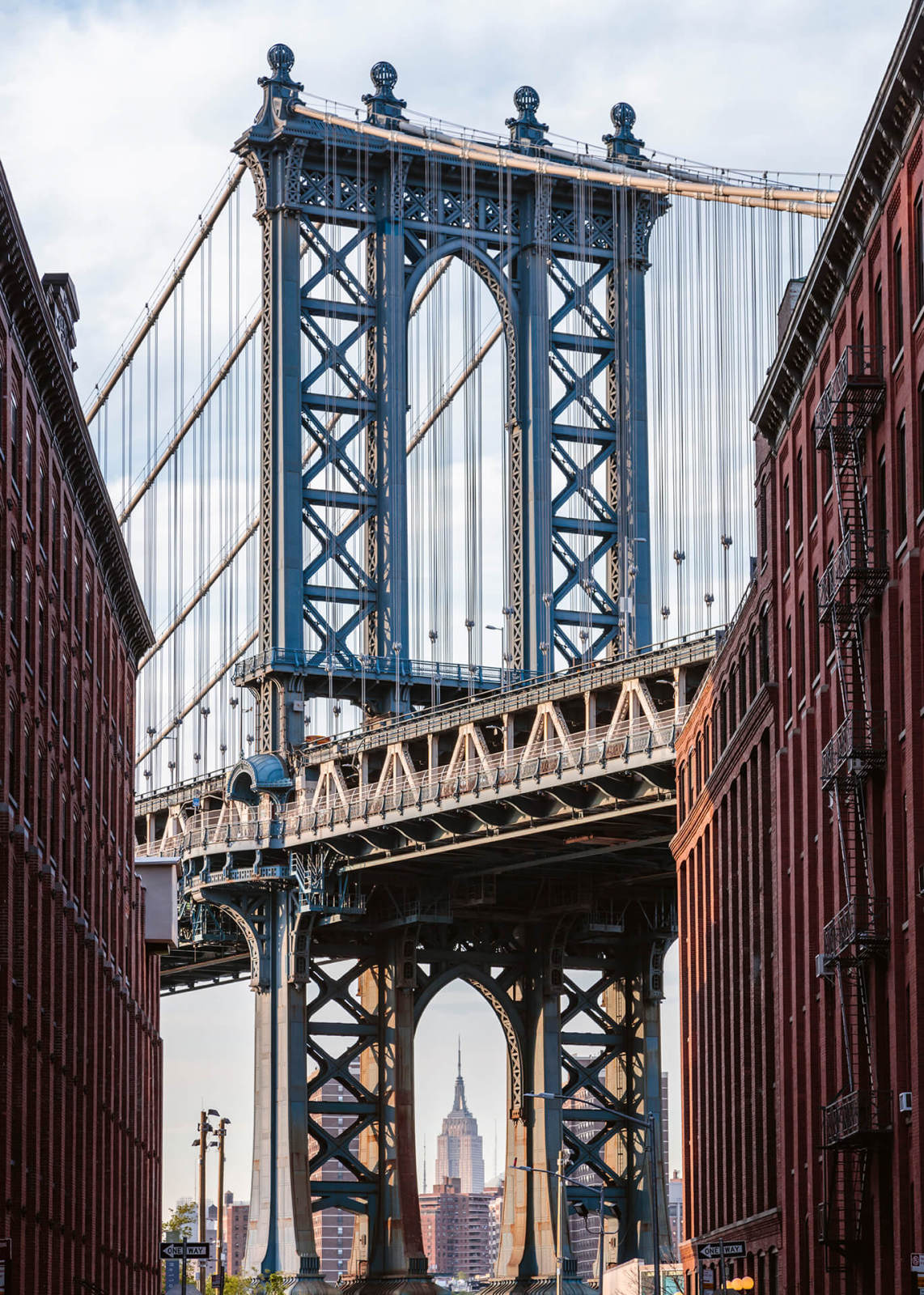Leinwandbild BROOKLYN BRIDGE - blau-braun - 70x50 cm