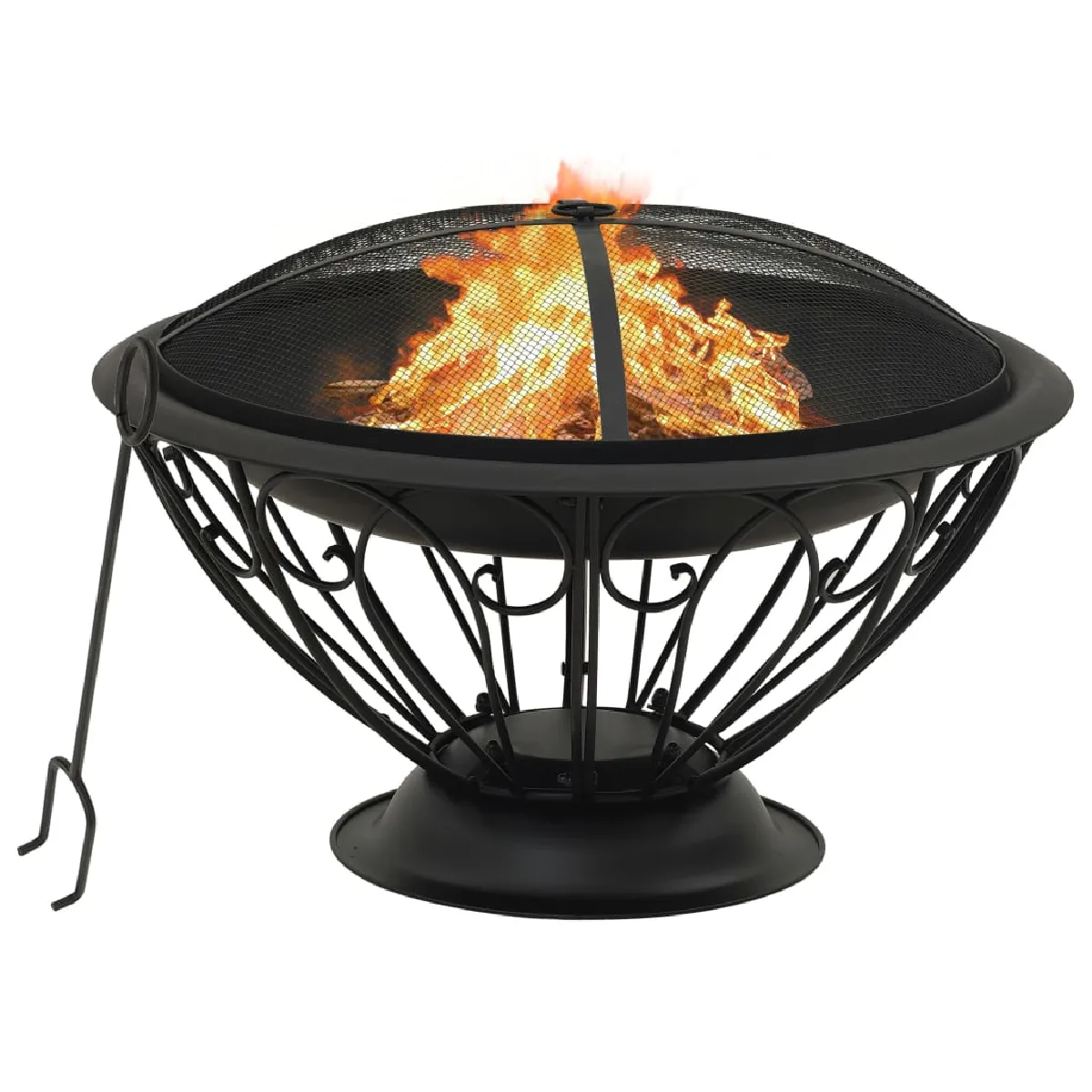 vidaXL Foyer XXL Acier avec tisonnier