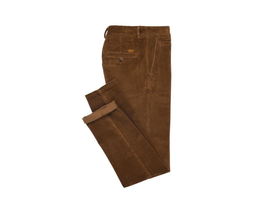 Pantalon chino velours côtelé homme Camel Foncé - NORMAN