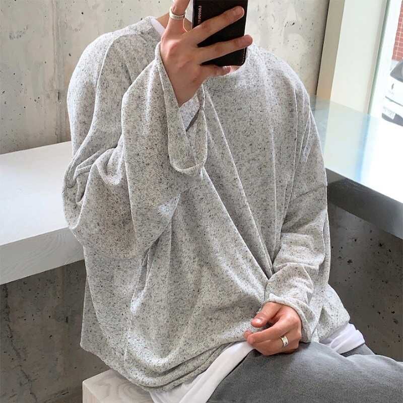 Real Boy - Oversized T-shirt met lange mouwen en ronde hals, effen