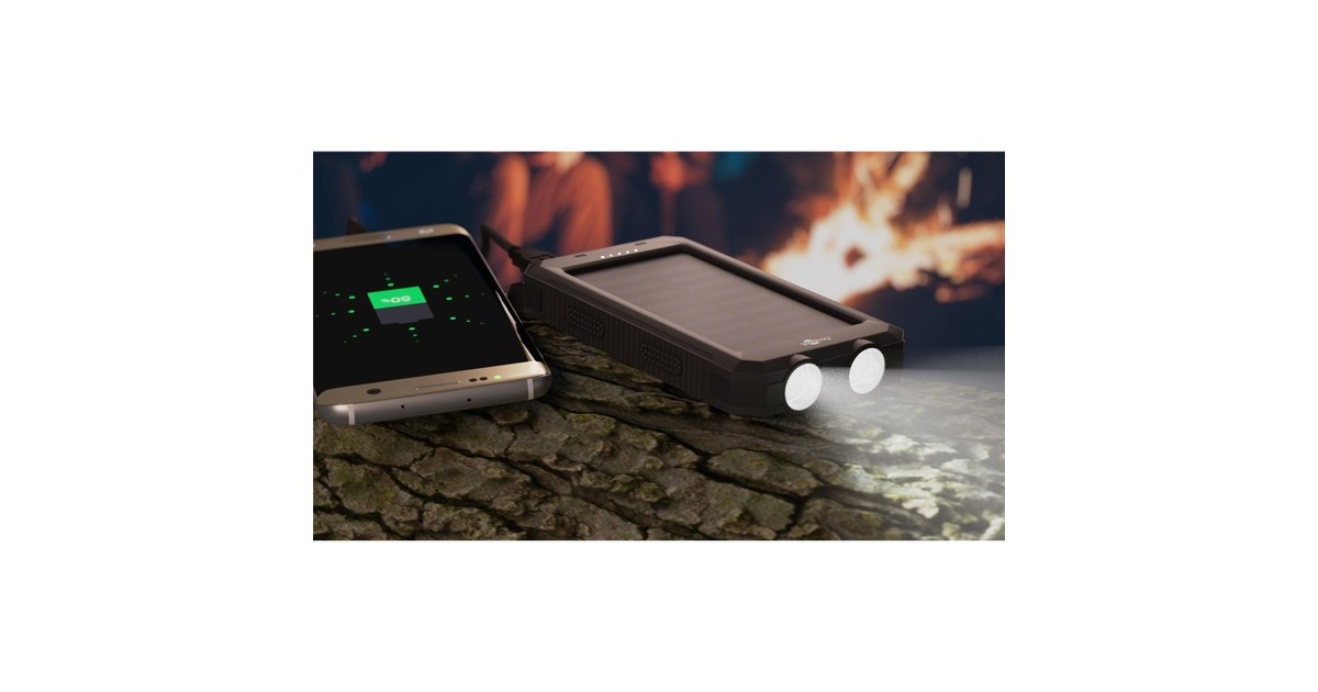 goobayOutdoor Powerbank 8.0 met zonnepaneel   (Zwart, 8.000 mAh, 2x USB-A)