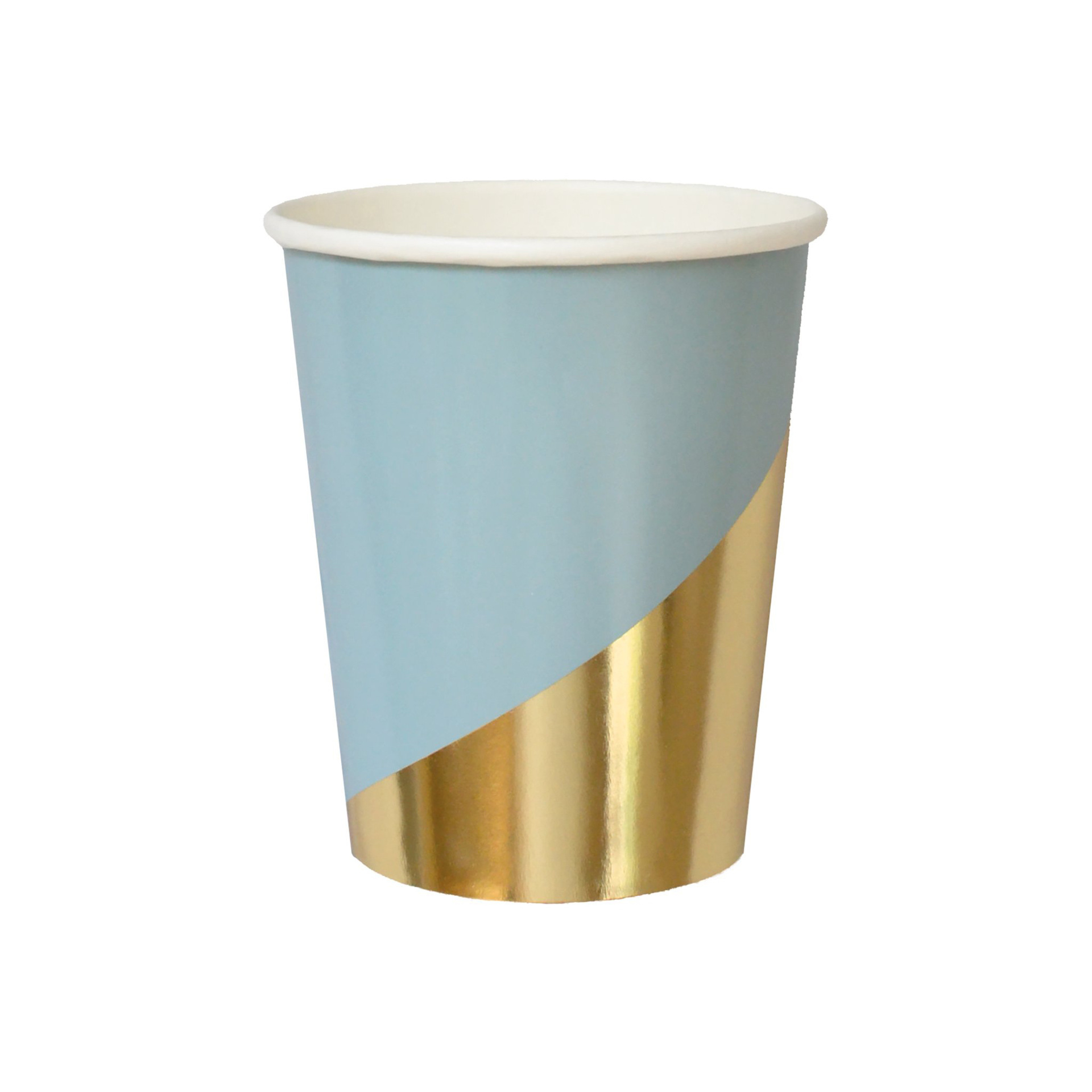 (44-tlg. Set) Einweg Geschirr Party Tisch Dekoration - Blau / Gold / Weiss