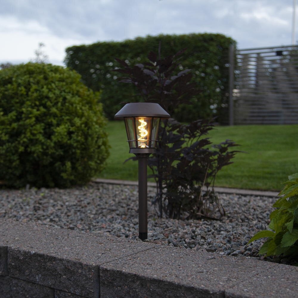 LED Solar Padverlichting Fergus in Zwart 0,06W 10lm IP44 met Schemersensor