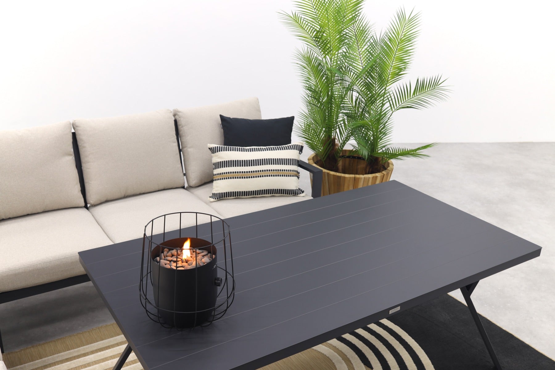 GI Sergio lounge dining set 3-delig - Links - black|Copper