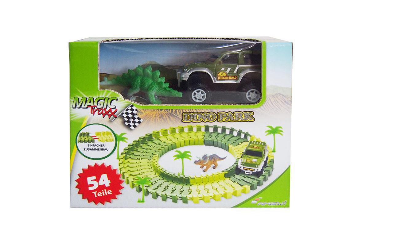 Magic Traxx Bahn Dino-Park Mini SetDino-Park Rennstrecke mit Geländewagen
