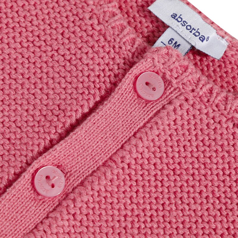 Cardigan bébé en point mousse rose naissance Absorba Aucune nuance