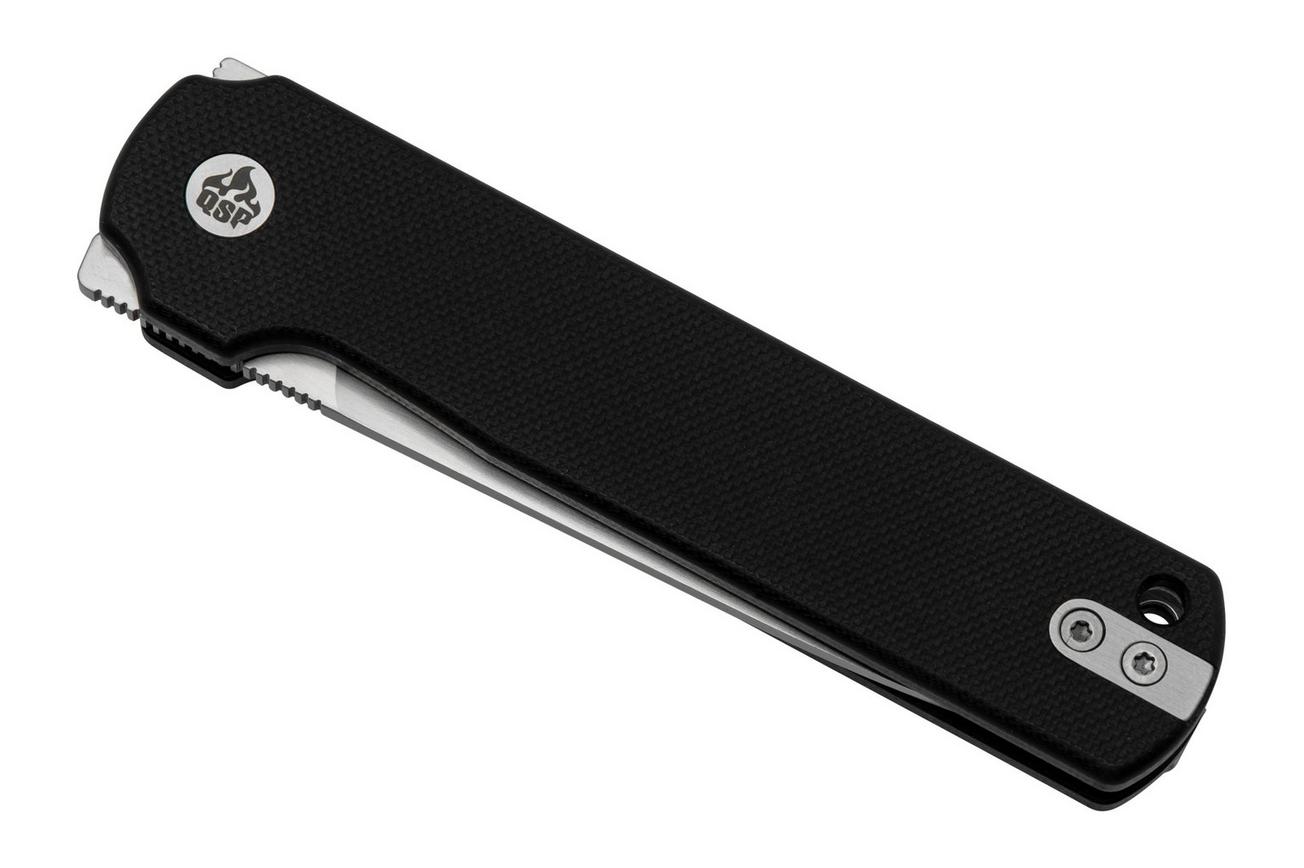 QSP Knife Lark QS144-A, Black G10, Satin 14C28N, zakmes