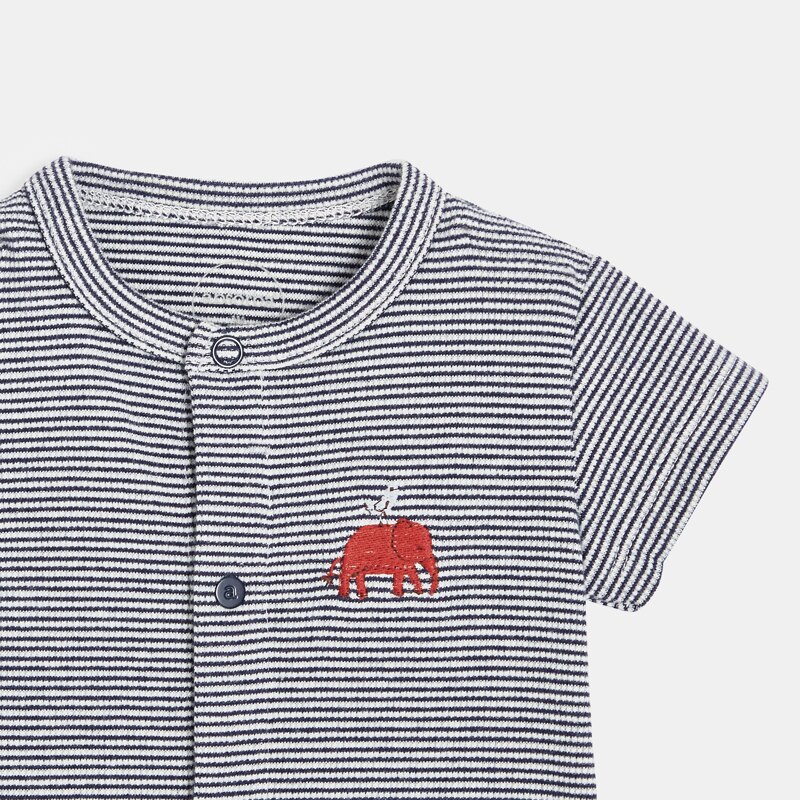 Combishort bébé en coton bio bleu Absorba Bleu