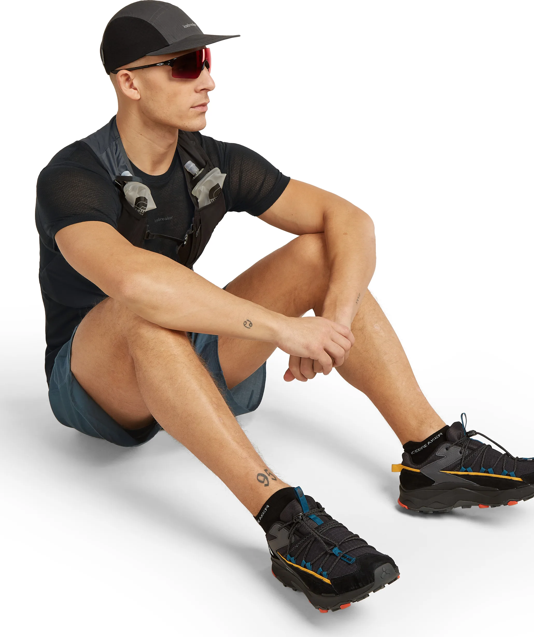Icebreaker Men's Merino 75 Cool-Lite Featherlight Shortsleeve Crewe Black