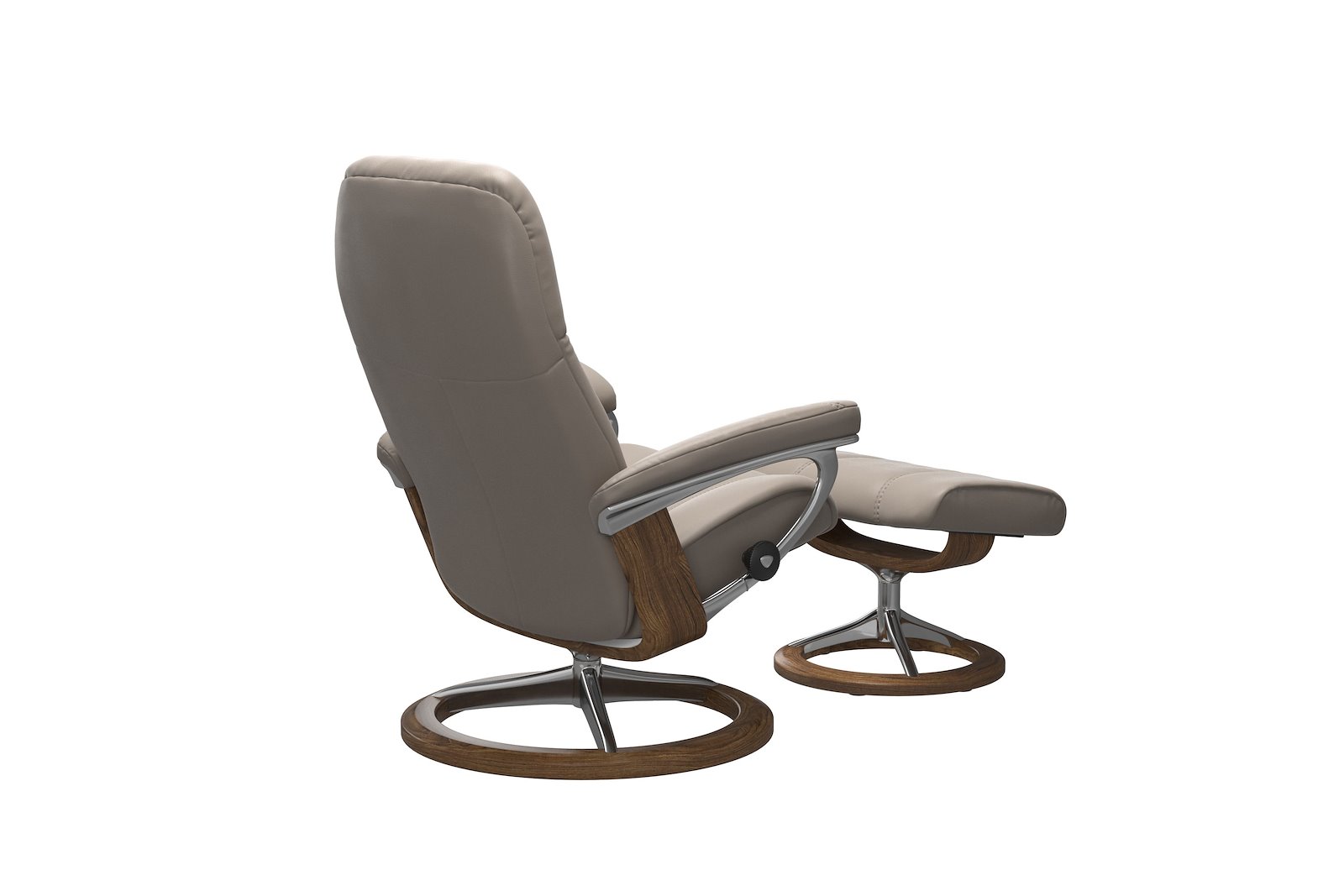 Consul lenestol m/krakk Hud Paloma Dark Mushroom - Signature Chrome - Eik