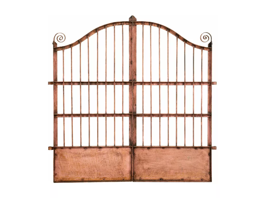 BISCOTTINI Portail - Fer Forgé Finition Antique - Clôture en Fer - Portail en Métal - Porte Décorative - Portail d'Entrée - 115x6x115cm - Une Pièce