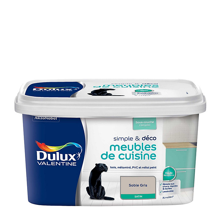 Peinture de rénovation pour mobilier Simple & Deco Meubles De Cuisine Dulux Valentine satin sable gris 2L