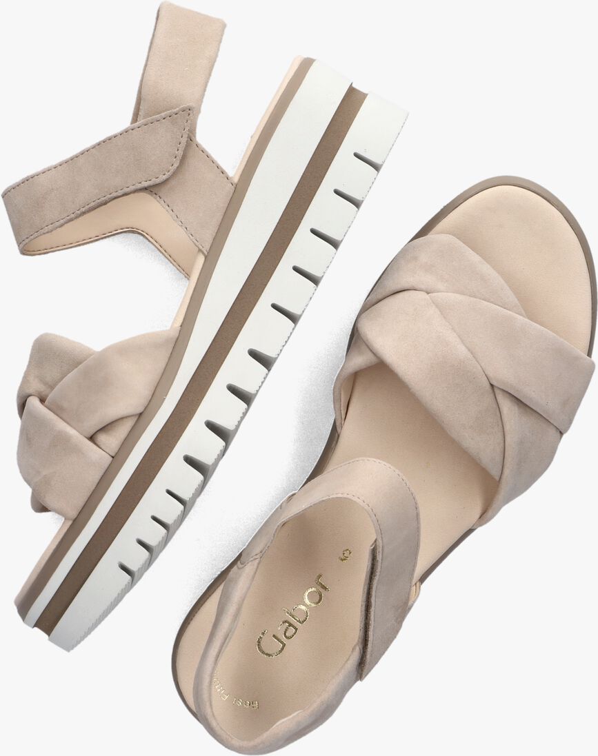 beige gabor platte sandalen 622.1