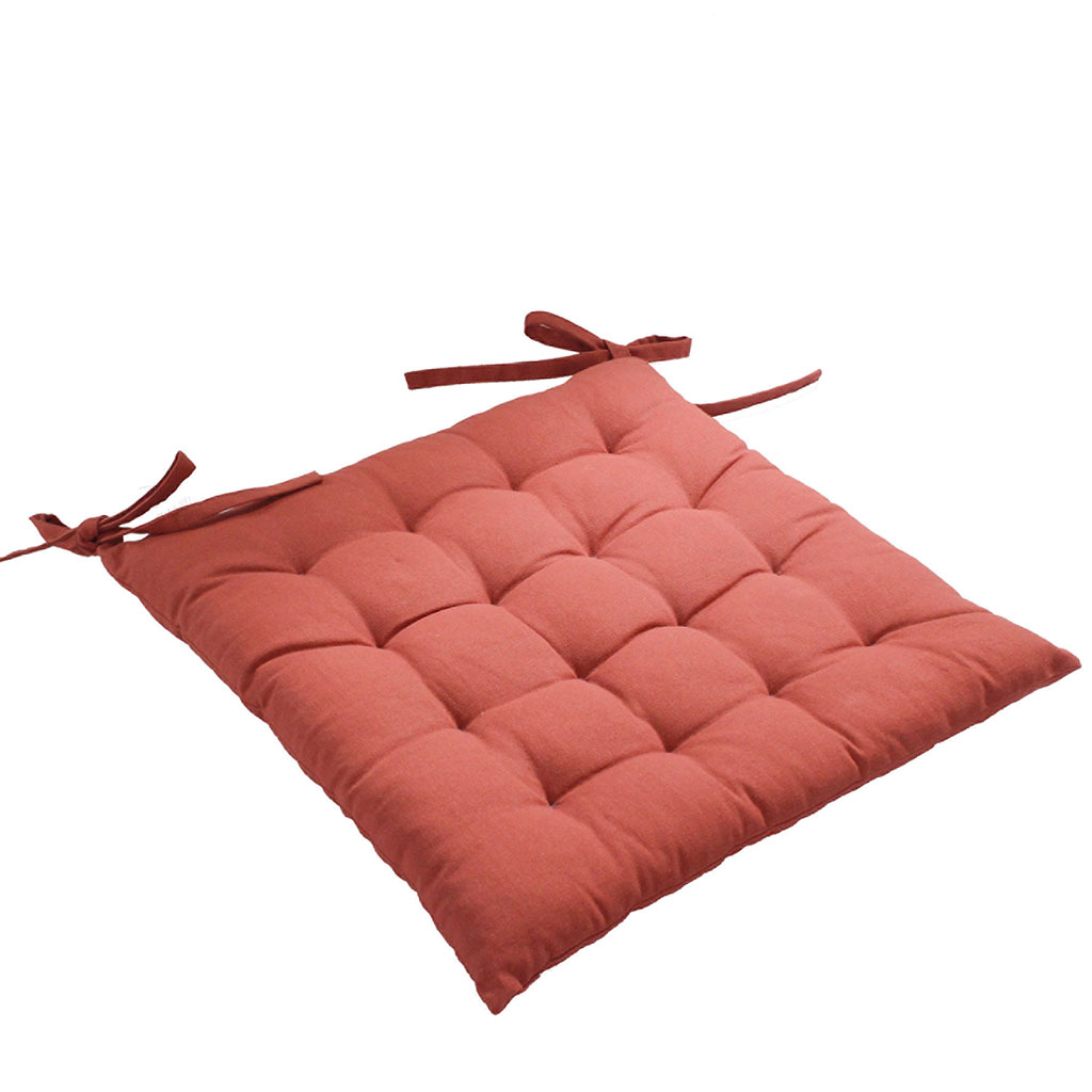Galette de chaise PANAMA 16 points terre cuite 40x40cm