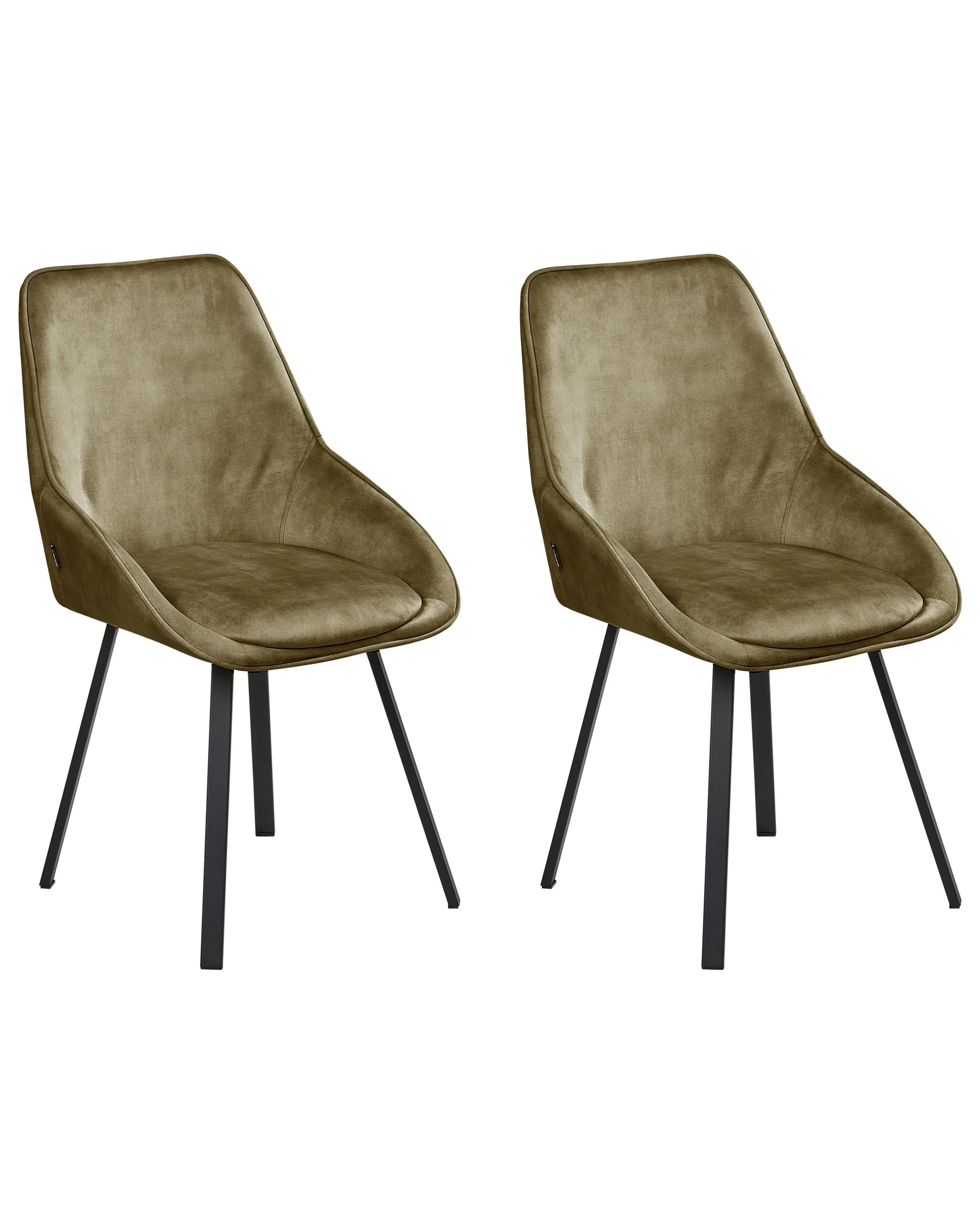 Set van 2 eetkamerstoelen draaibaar TERLTON Fluweel Groen