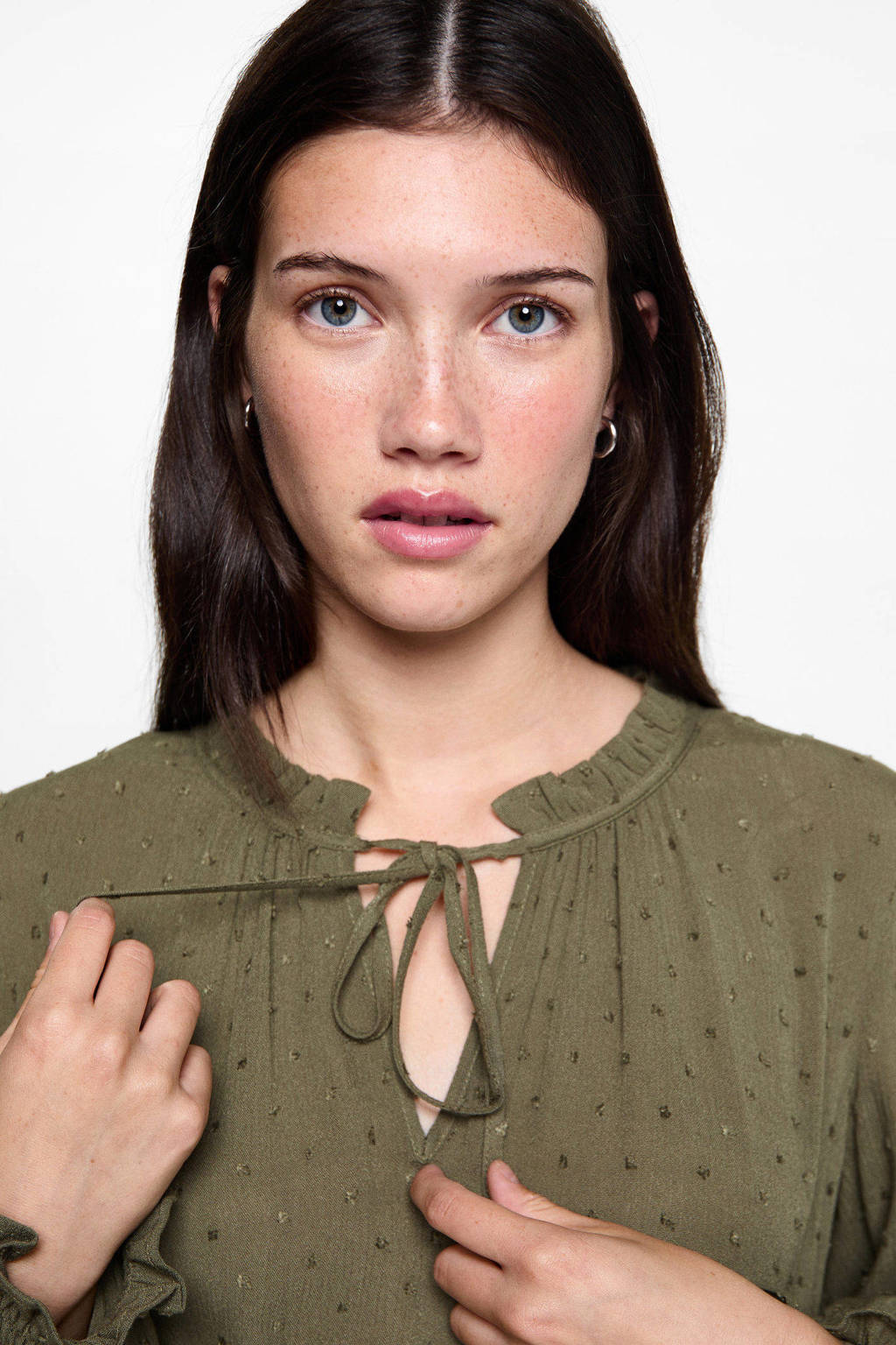 MANGO TEEN jurk kakigroen