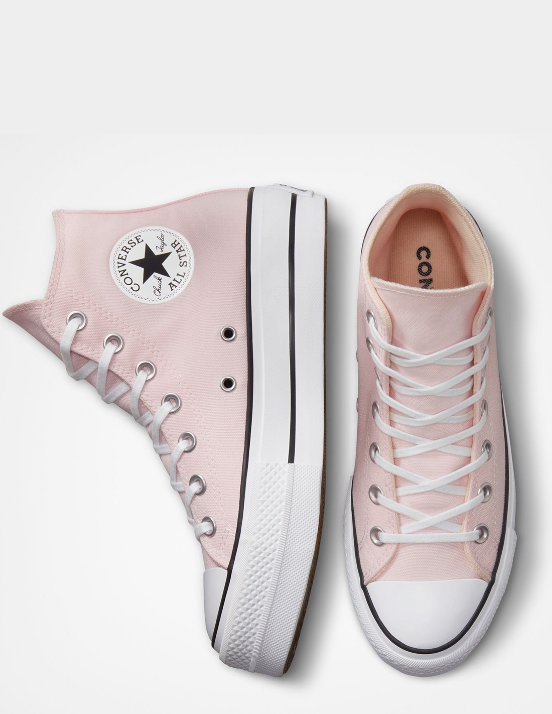 converse Sneakers compensées montantes femme ctas lift hi rose pale