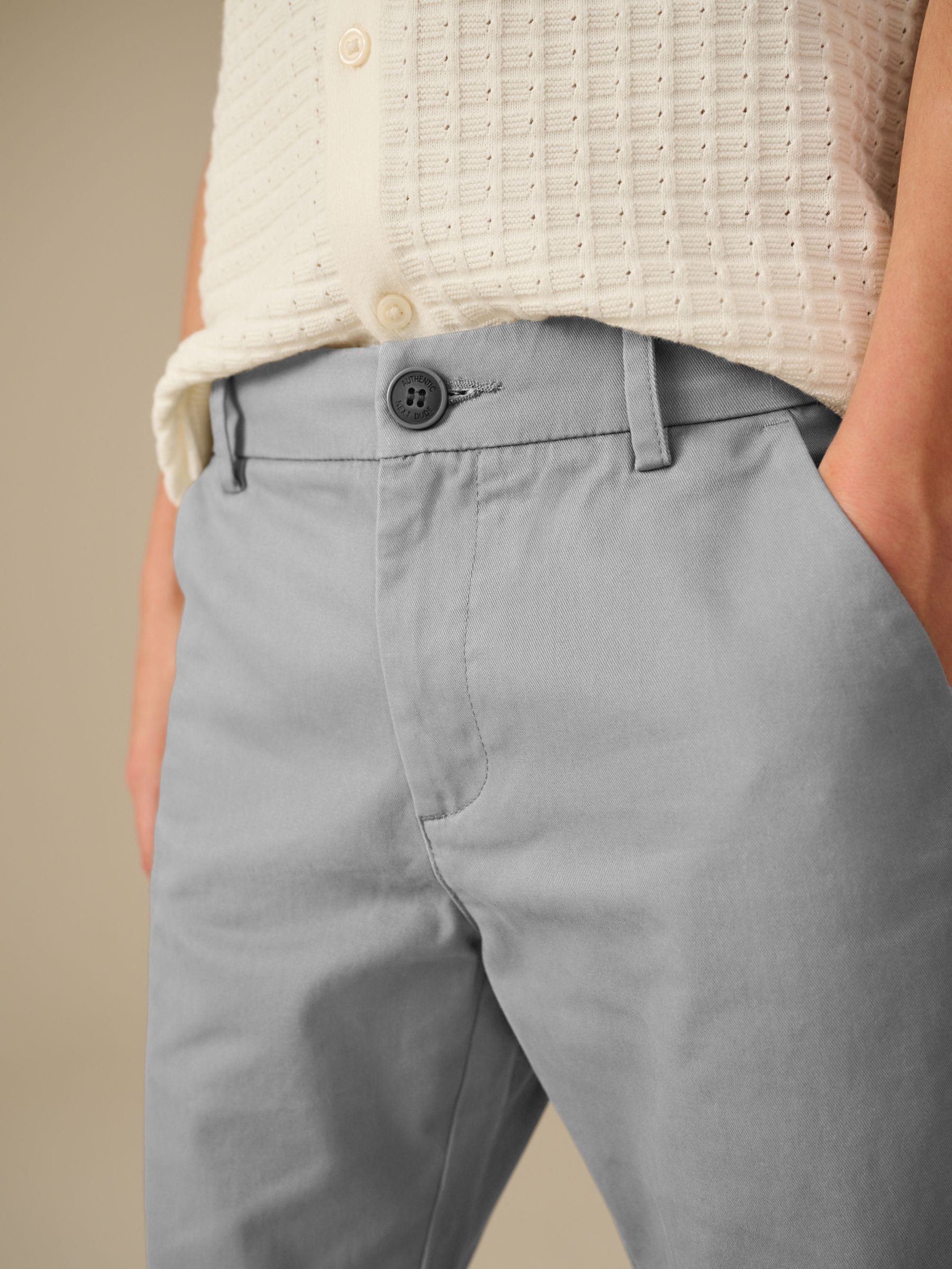 Grijs - Stretchy chino's (3-17jr)