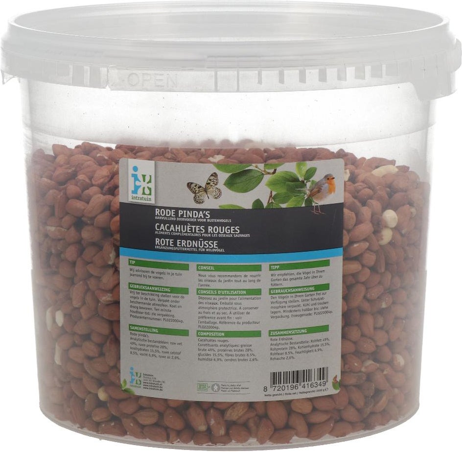 Intratuin strooivoer rode pinda emmer 2,5 kg