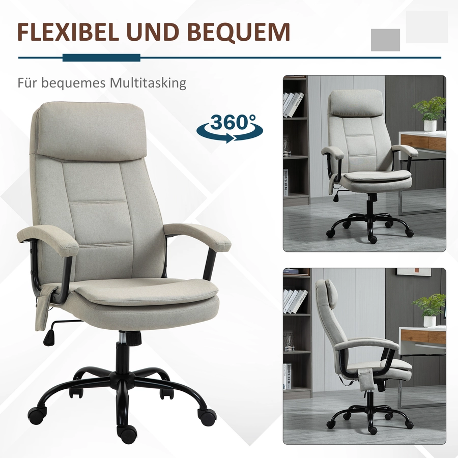 Vinsetto Bürostuhl  mit Massagefunktion beige
