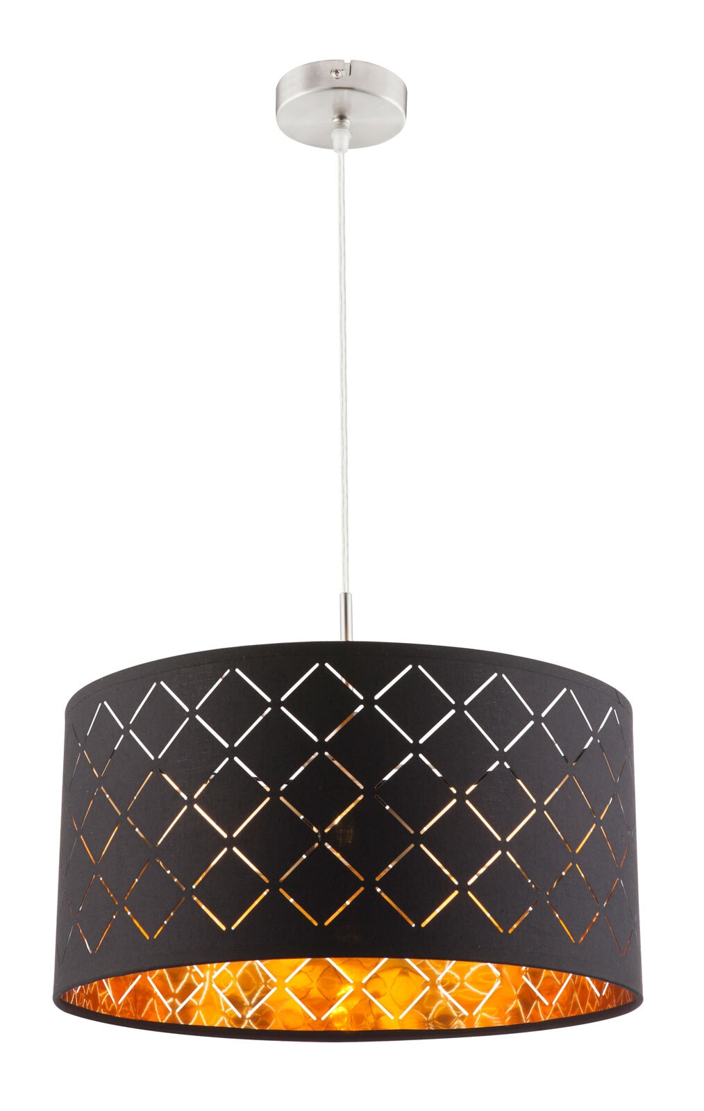 GLOBO Retrofit Pendellampe CLARKE 40 cm nickelfarbig