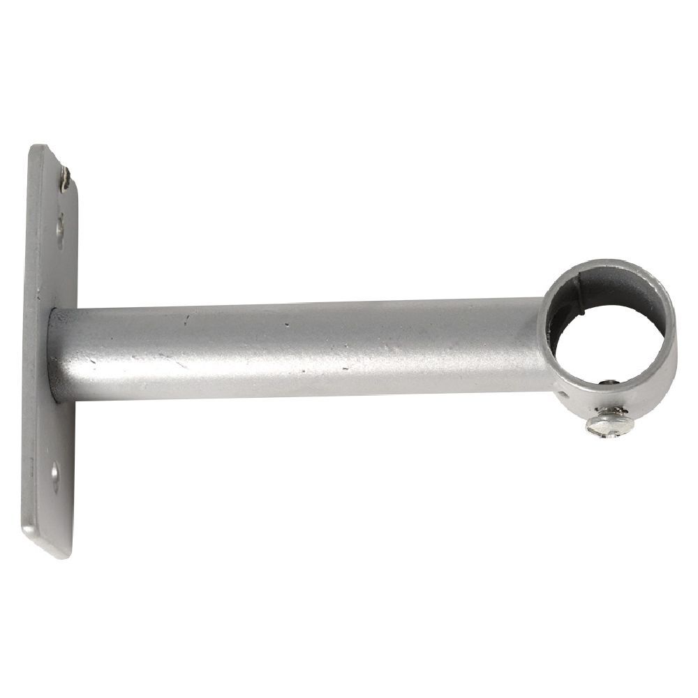 Support long fixe métal gris pour tringle à rideau Ø1,6xL11cm
