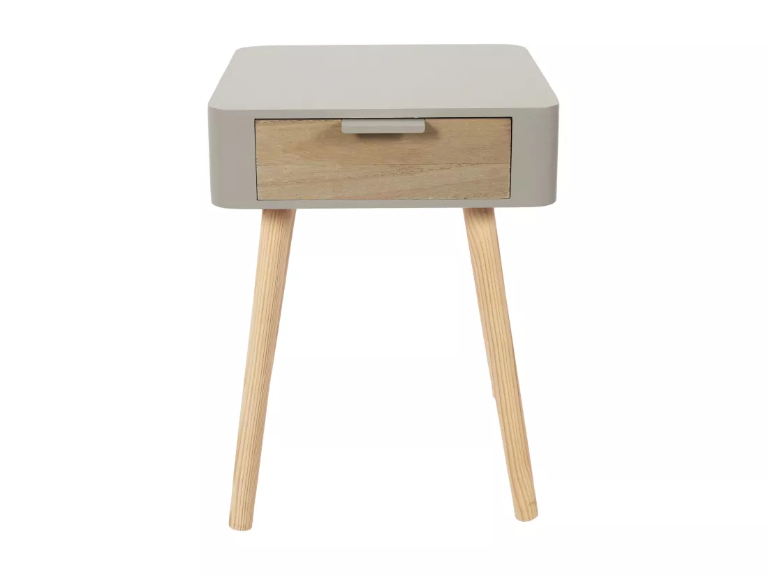 Chevet 1 Tiroir En Bois Taupe