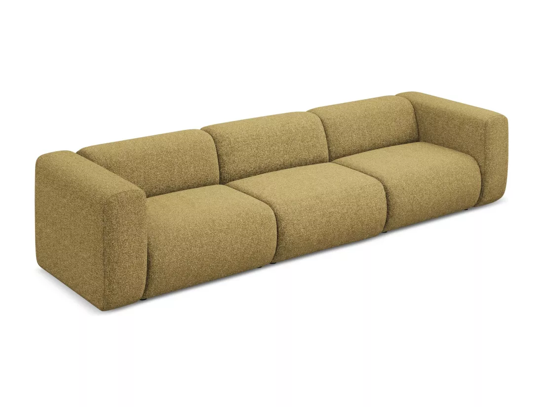 Canapé modulable 4 places en tissu texturé - moutarde - EKAHI