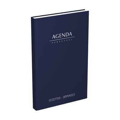 Agenda perpétuel Lecas Recettes-Dépenses - 1 jour par page - 14 x 22 cm - disponible dans différentes couleurs