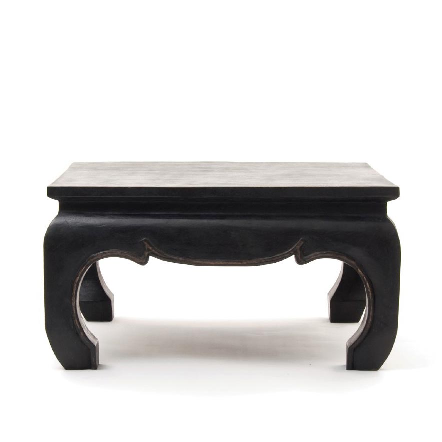 Opiumtisch, schwarz, T 76 cm, B 76 cm, H 41 cm von fischer's lagerhaus