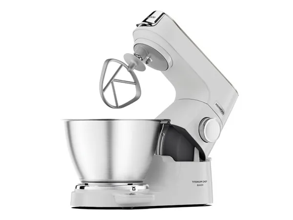 Kenwood Titanium Chef Baker KVC65.001WH - Køkkenmaskine - 1200 W - hvid/champagnecreme