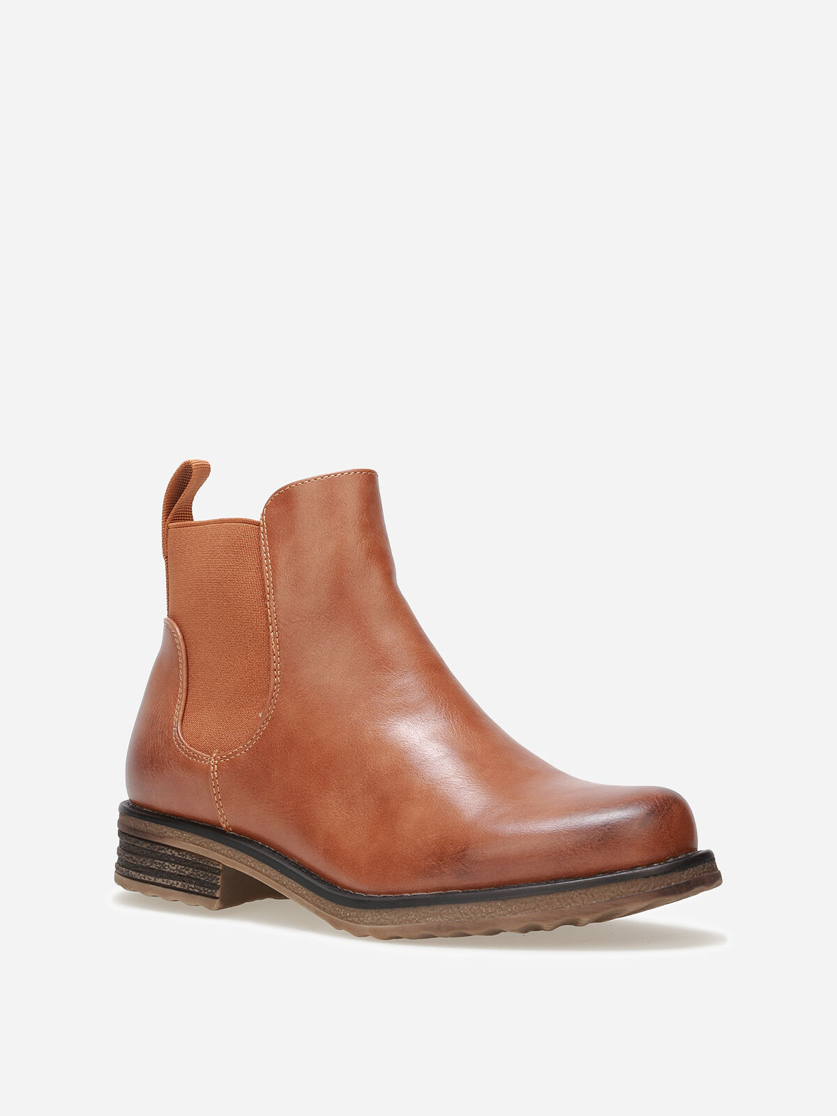 Bottines Chelsea à semelle dentelée- Camel