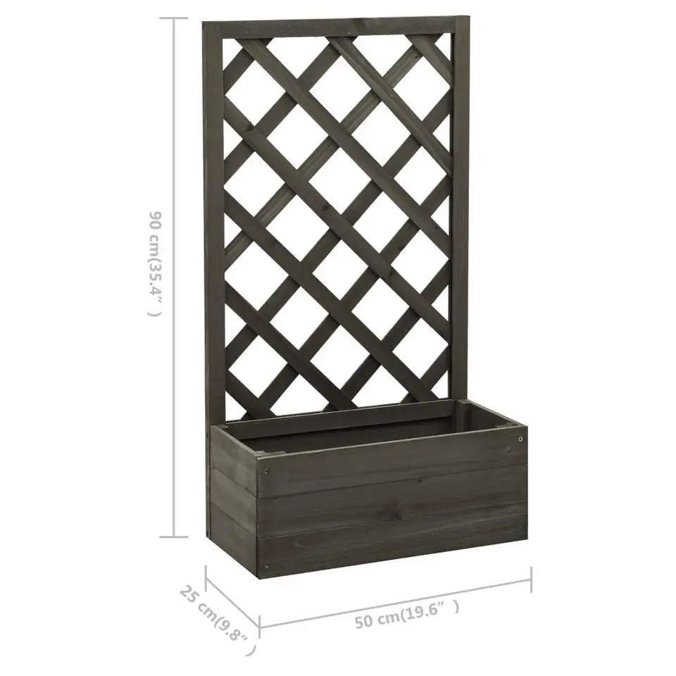 vidaXL - Plantenbak - Grijs - Hout