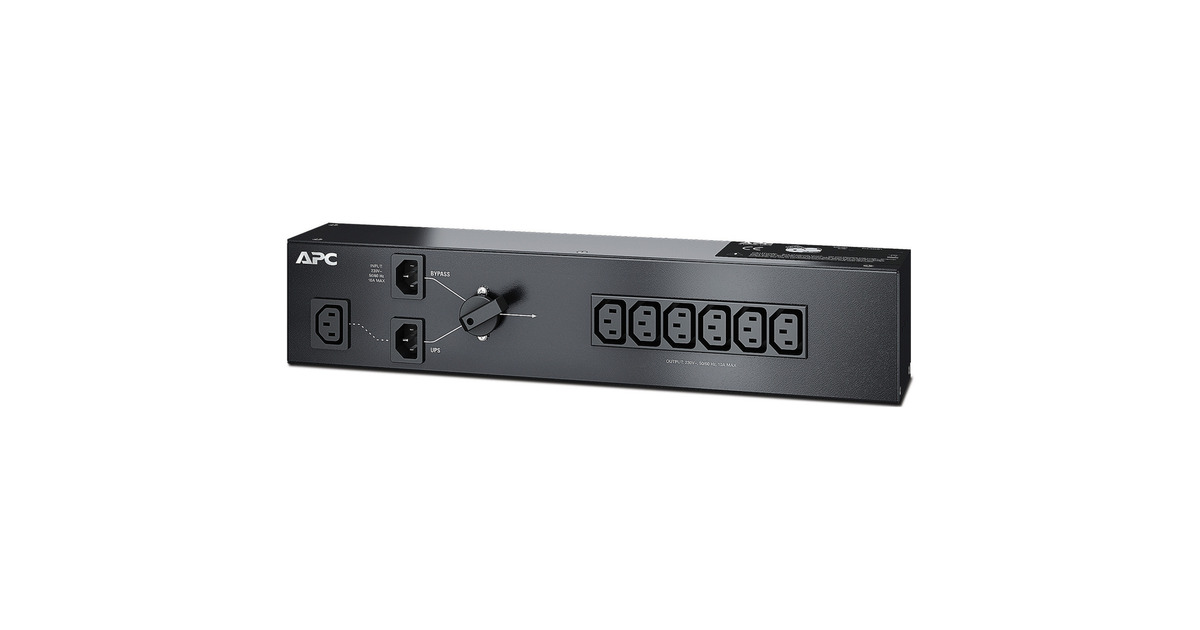 APCService Bypass PDU 230V 10Amp  (Zwart, 6x C13 uitgangen, SBP1500RMI)