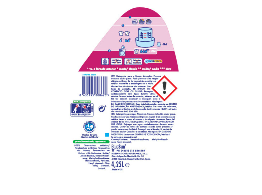 DETERGENTE A  MÁQUINA ROUPA LÍQUIDO FRESH SENSITIVE 85 DOSES