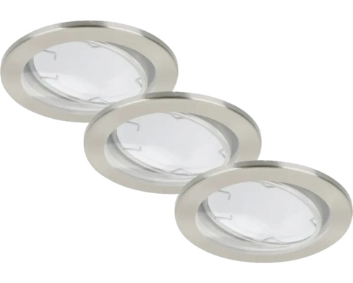 LED inbouwspots set IP65 3-delig 3x5W 3x400 lm 3000K mat/nikkel Ø 8,5/6,8 cm 230V
