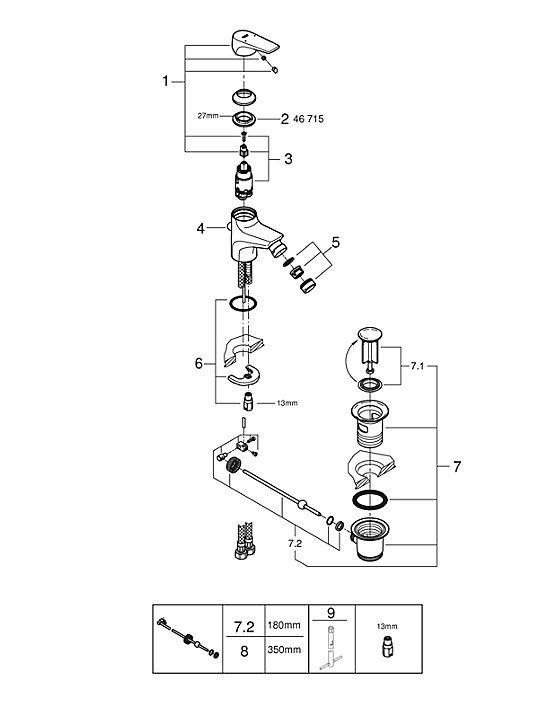 Mitigeur de bidet chromé Start Flow Grohe