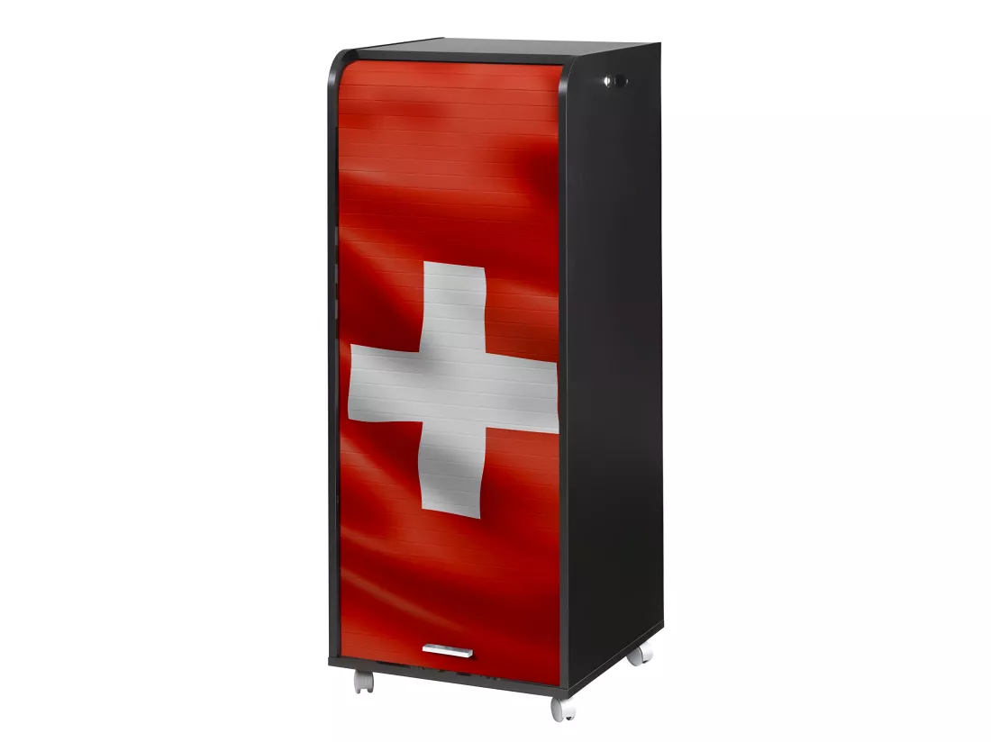 Caisson de Bureau Mobile Noir 108 cm - Coloris: Drapeau Suisse 650