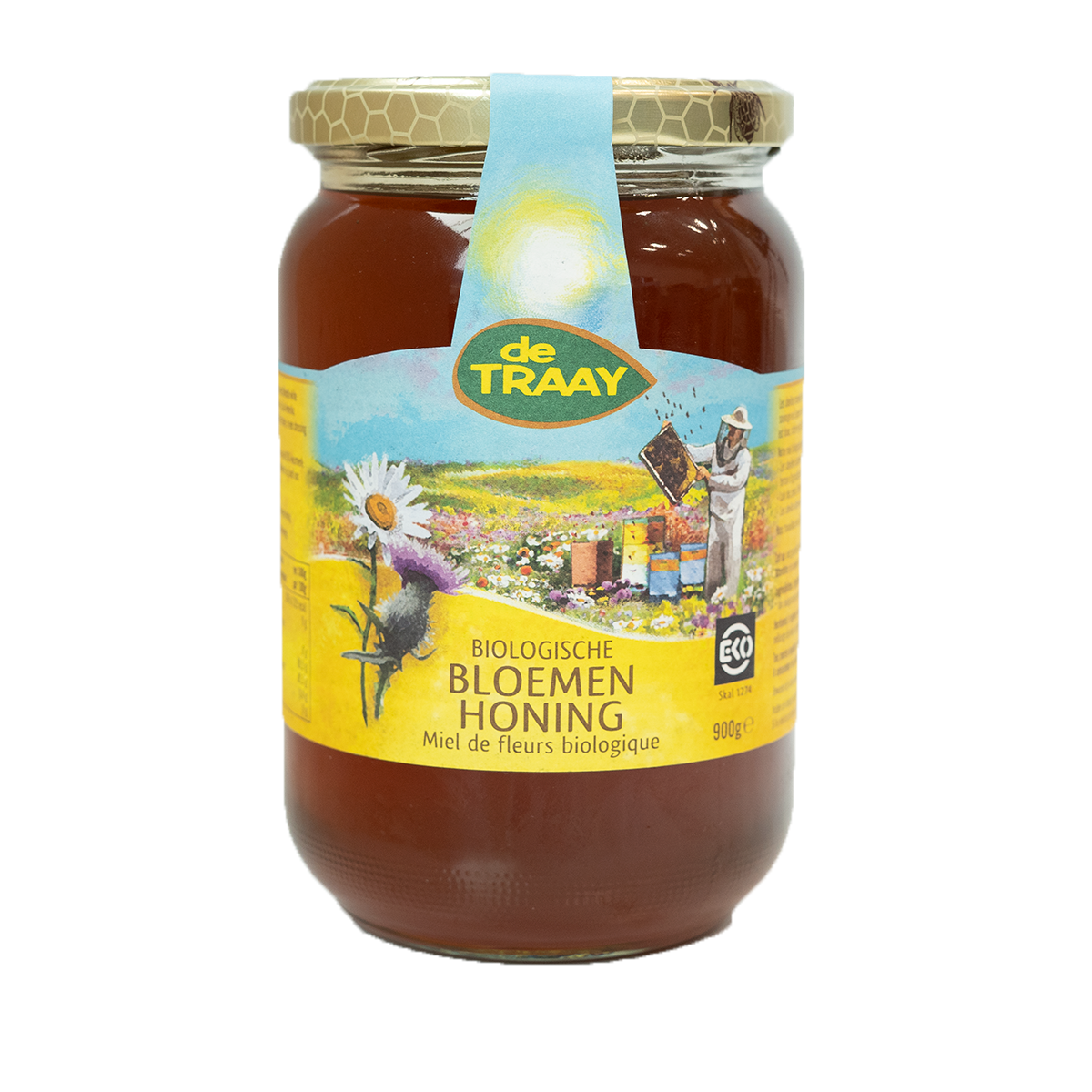 De Traay Bloemen honing (bio) 900 gram