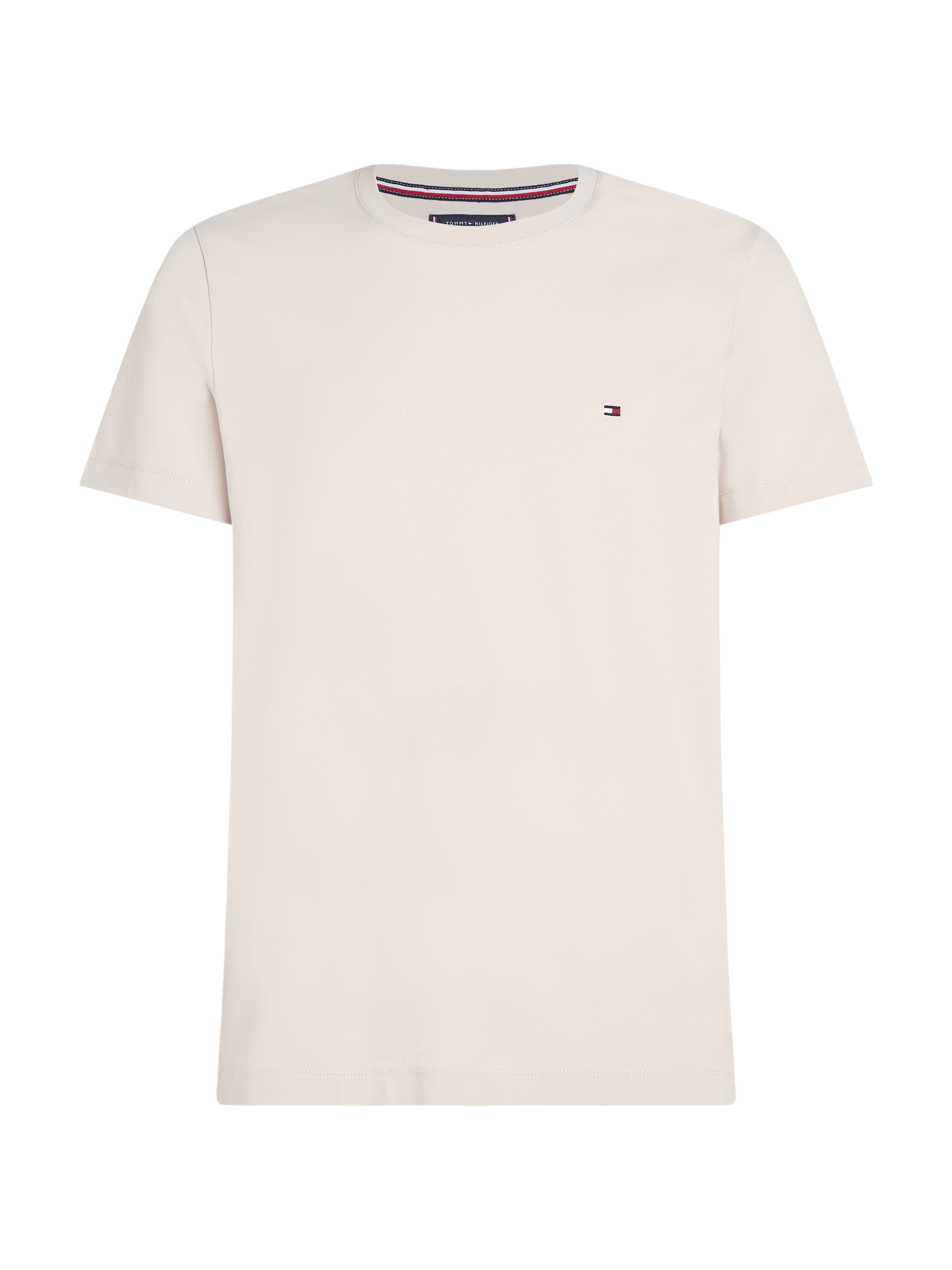 Tee-shirt col rond slim-fit en coton bio | Beige