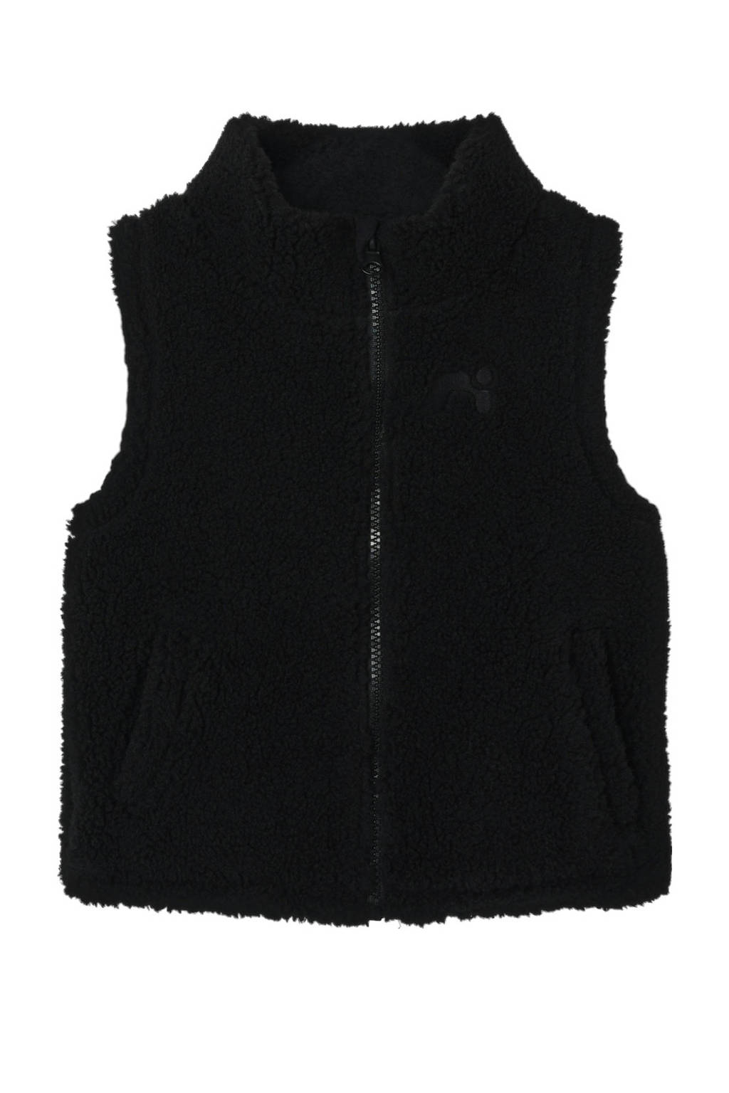 NAME IT teddy bodywarmer NMNLOFEN zwart