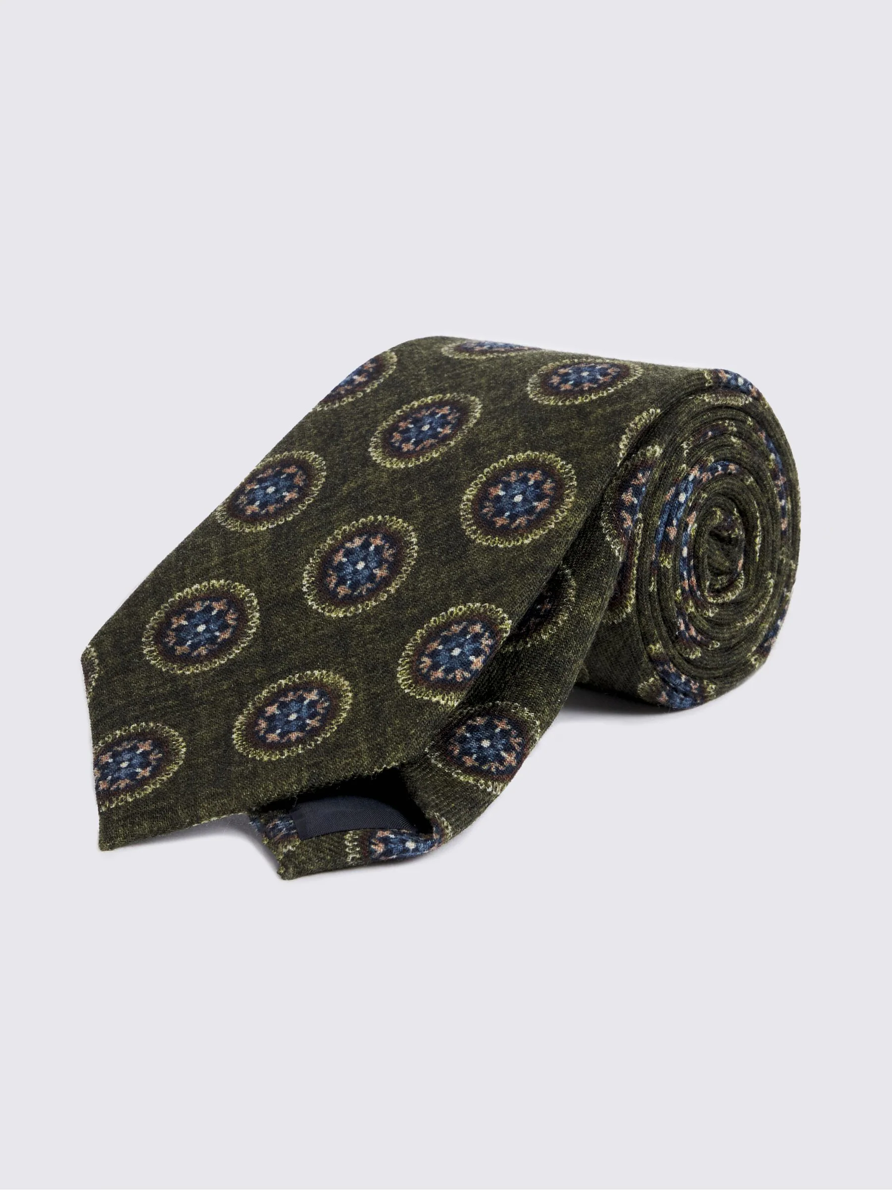 Groen - MOSS Bottinelli Wool Medallion Light Tie