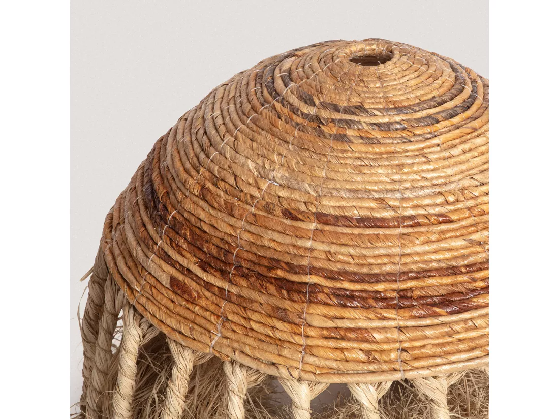 Abat-jour Suspension Rotin et Ramie Sibu ILUZZIA Naturel