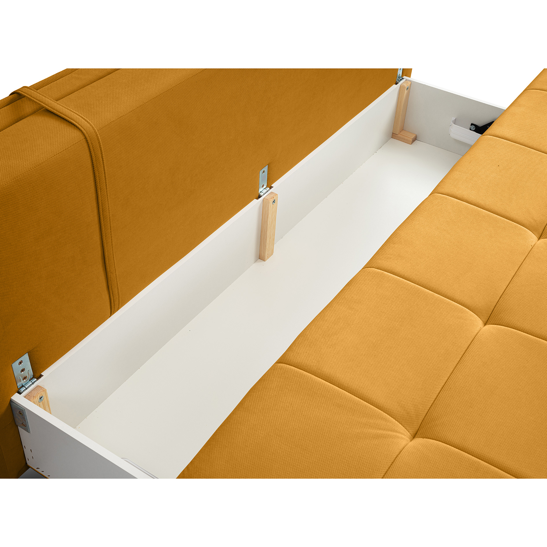 Schlafsofa - maisgelb - Velvet - Liegefunktion und Staukasten